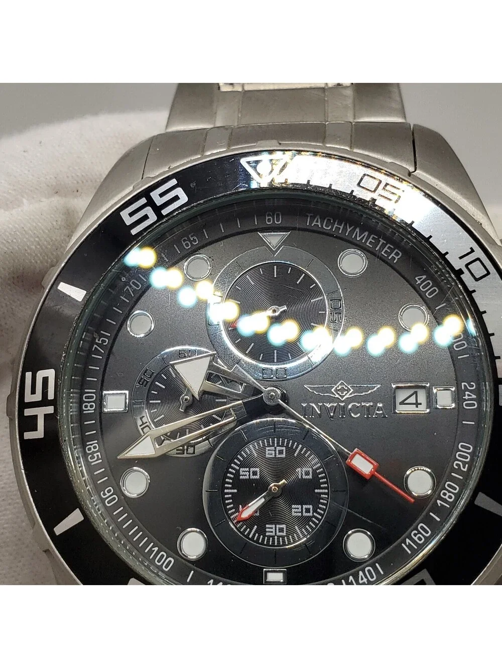 Invicta Chronograph 17012 Mens Watch 42mm Rotating Bezel New Battery